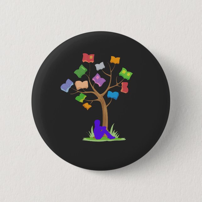 Buchbaum - Bibliothek Button (Vorderseite)