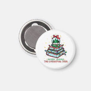 Buchbesessenheit: Lesen rund um den Weihnachtsbaum Magnet
