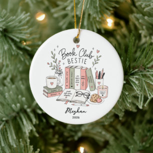 Buchclub-Beste-Freundin-Ornament Keramik Ornament