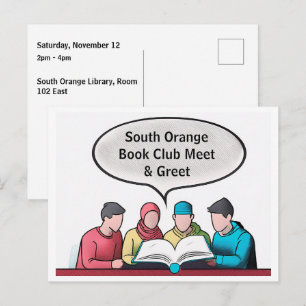 Buchclub-Offene-Einladung Anpassbar Postkarte