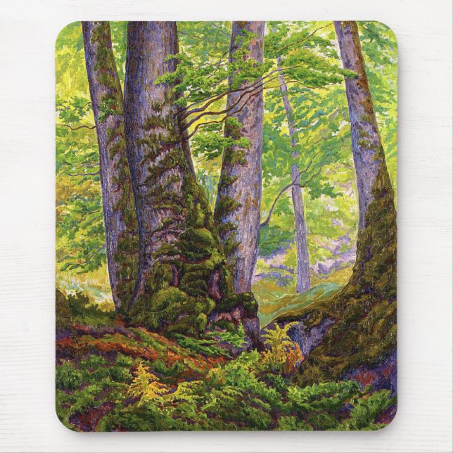 Buche Bäume im Wald (Wald) (Paul Ranson) Mousepad (Vorne)