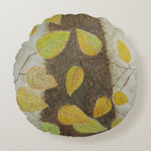 Buche-Blätter Rundes Kissen