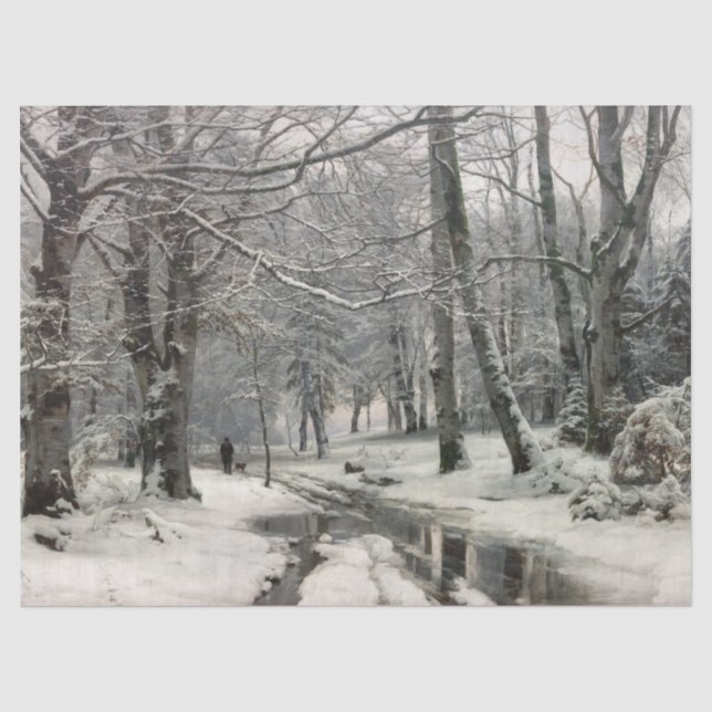 Buche Forest, Winter von Anders Andersen-Lundby Seidenpapier (Vorderseite)