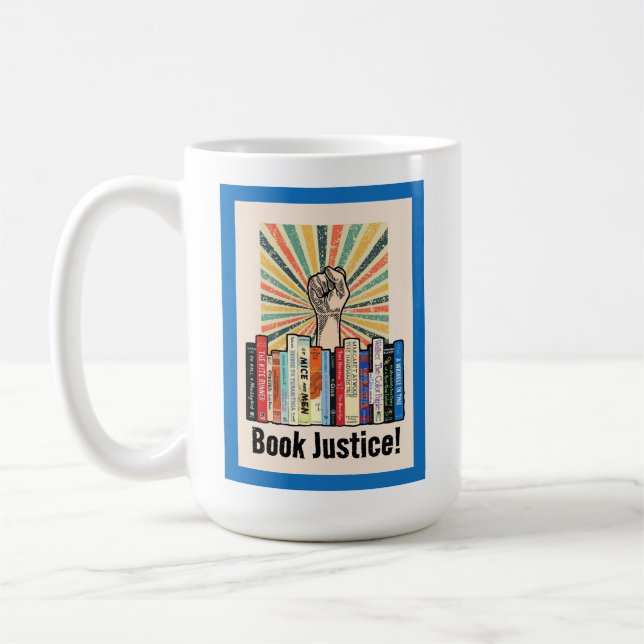 Buche Gerechtigkeit! Kaffeetasse (Links)