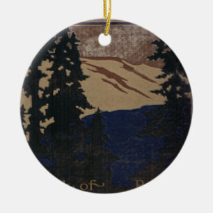 Bucheinbandverzierung der Kiefern und der Berge Keramikornament