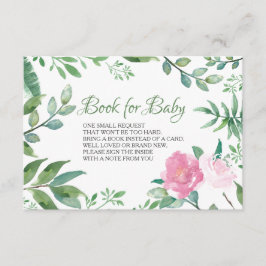 Buchen für Baby Insert Card, Greenery Pink Rose
