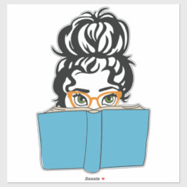 Buchen Sie Babe mit Messy Bun und Brille Aufkleber