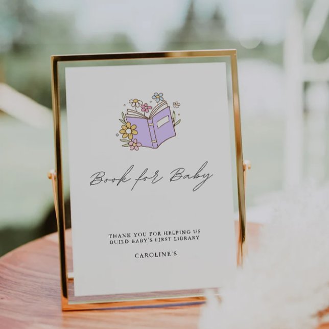 Buchen Sie Baby Sign, Baby Dusche Einladung (Book for Baby Sign, Baby Shower Invitation)