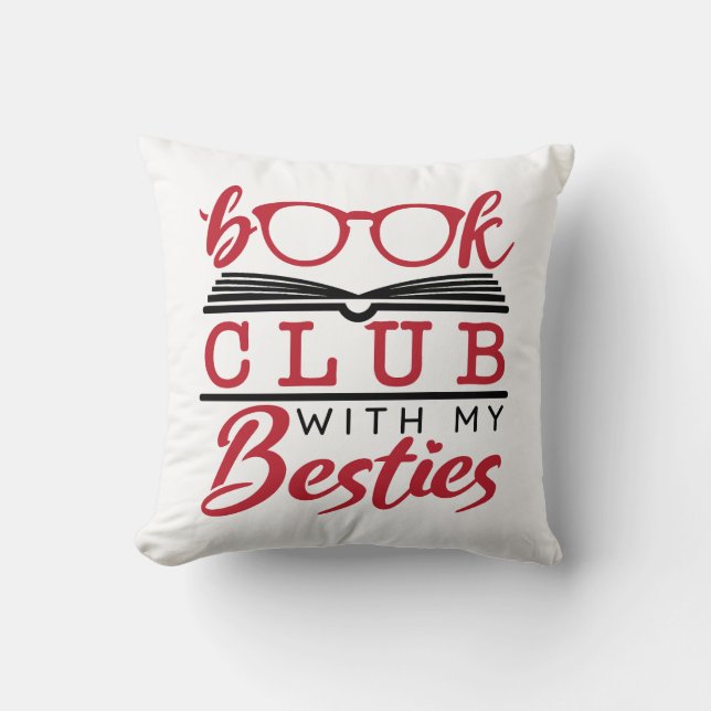 Buchen Sie Club mit meinen Besties Kissen (Vorderseite)