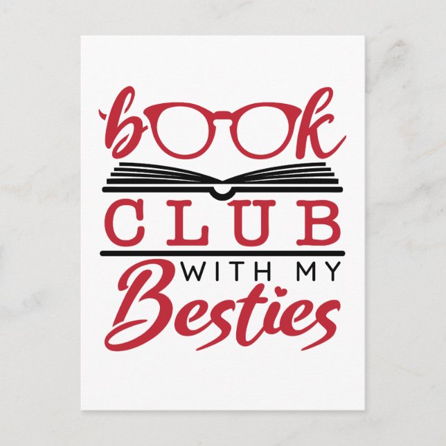 Buchen Sie Club mit meinen Besties Postkarte (Vorderseite)