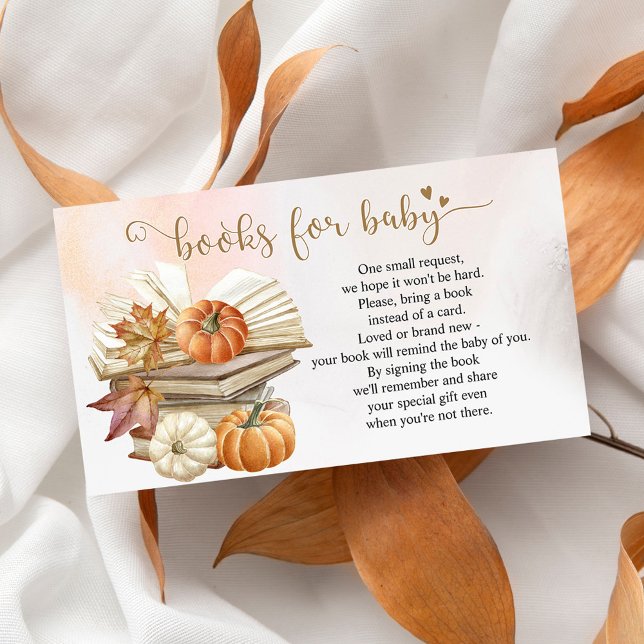 Buchen Sie die Baby Showkarte für das Thema Pumpki Begleitkarte (Von Creator hochgeladen)