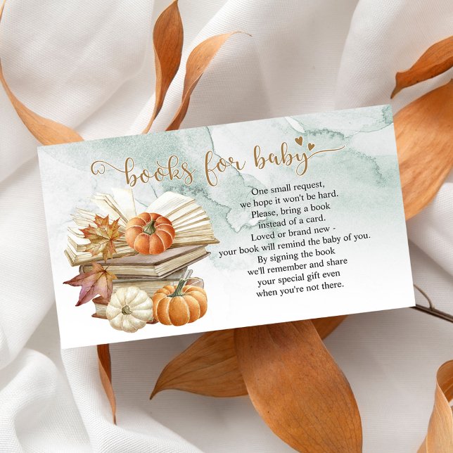 Buchen Sie die Baby Showkarte für das Thema Pumpki Begleitkarte (Von Creator hochgeladen)