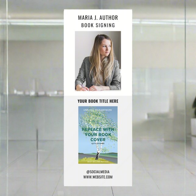 Buchen Sie die Veranstaltung "Autor"-Foto Fensteraufkleber (Von Creator hochgeladen)