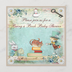 Buchen Sie eine Babydusche mit Alice im Wunderland Einladung