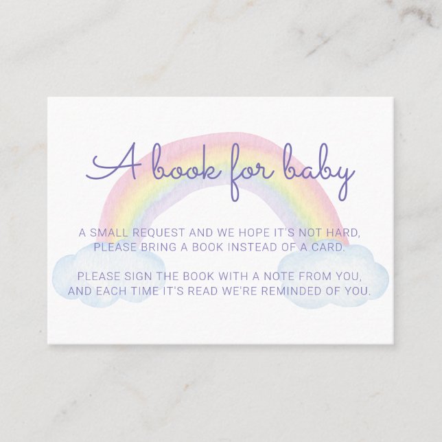 Buchen Sie für Baby Rainbow Baby Showbucher Visitenkarte (Vorderseite)