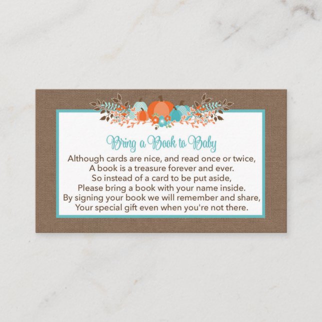 Buchen Sie für Baby Request - Fall Pumpkins Begleitkarte (Vorderseite)