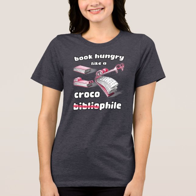 Buchen Sie Hunger wie ein Croco Funny Freehand Ske Tri-Blend Shirt (Vorderseite)