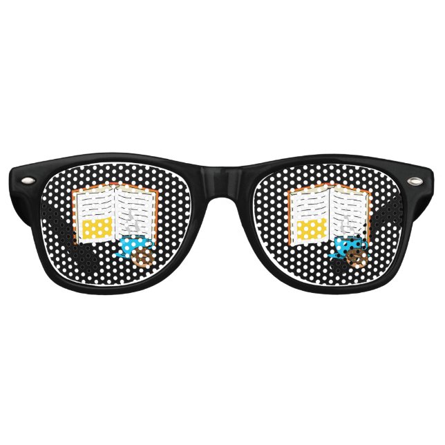 Buchen Sie Kaffee und Donut Cartoon Partybrille (Vorderseite)