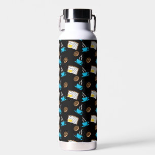 Buchen Sie Kaffee und Donut Cartoon Trinkflasche