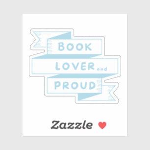Buchen Sie Lover und Proud Pastel Blue Retro Aufkleber