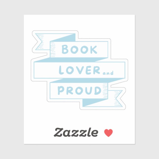 Buchen Sie Lover und Proud Pastel Blue Retro Aufkleber (Blatt)