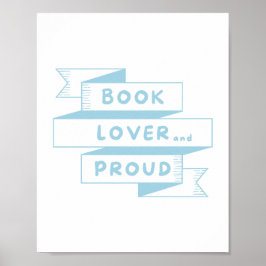 Buchen Sie Lover und Proud Pastel Blue Retro Poster