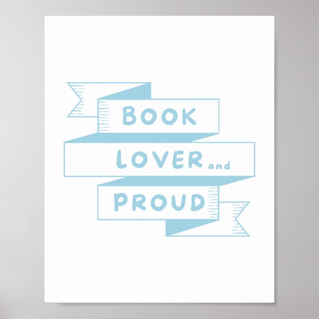 Buchen Sie Lover und Proud Pastel Blue Retro Poster (Vorne)