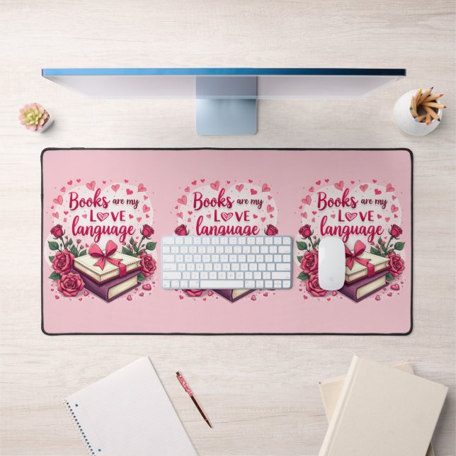 Buchen Sie Lover Valentine Romantic Reading Ästhet Schreibtischunterlage (Büro 1)