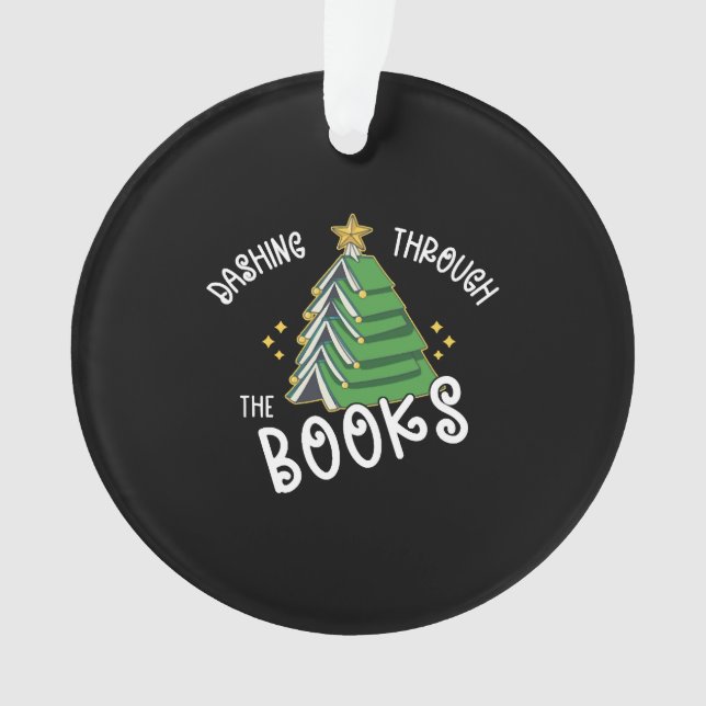 Buchen Sie Lover Weihnachtsbaum Reading Ornament (Vorderseite)