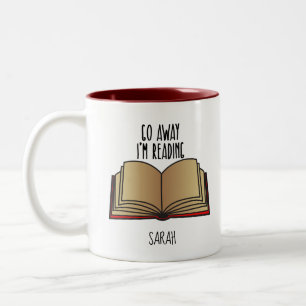 Buchen Sie Nerd weg Ich lese lustiges Zitat Zweifarbige Tasse