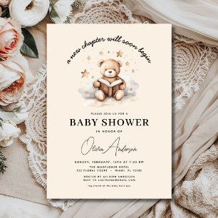 Buchen Sie Neues Kapitel beginnt Teddy Bear Baby S Einladung