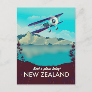 Buchen Sie noch heute ein Flugzeug! Neuseeland Postkarte