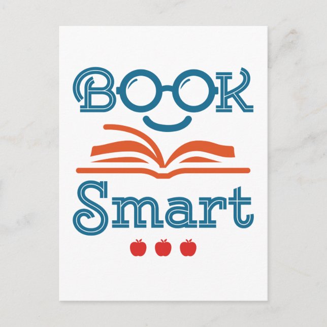 Buchen Sie Smart Funny Reading Lover Bookworm Postkarte (Vorderseite)