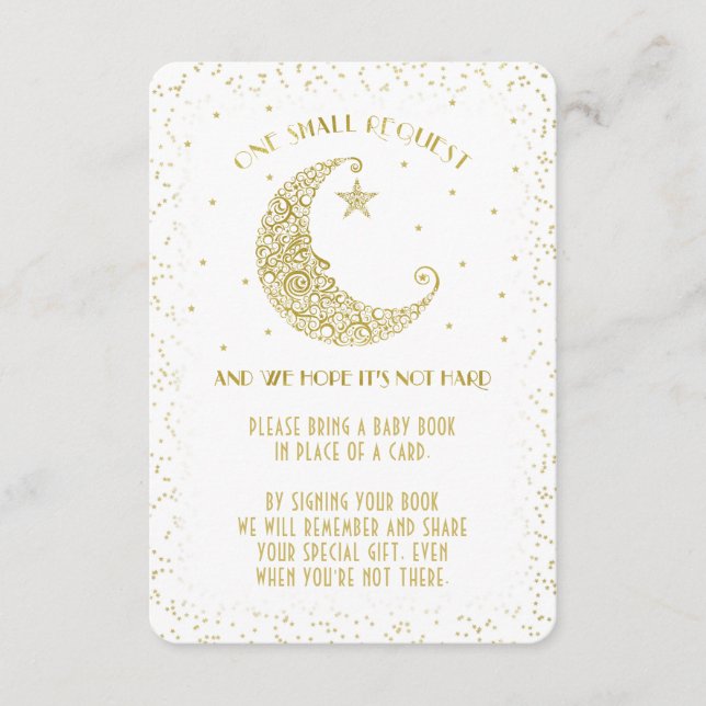 Buchen Sie Twinkle Little Star Baby Dusche Gold Begleitkarte (Vorderseite)
