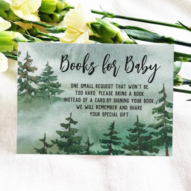 Buchen Sie Watercolor Woodland Babydusche Begleitkarte (Von Creator hochgeladen)