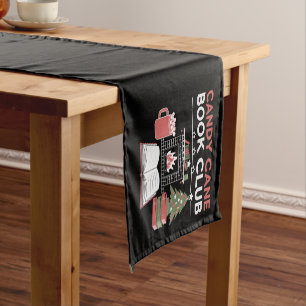 Buchen Sie Weihnachts Candy Cane Book Club Buchen Kurzer Tischläufer
