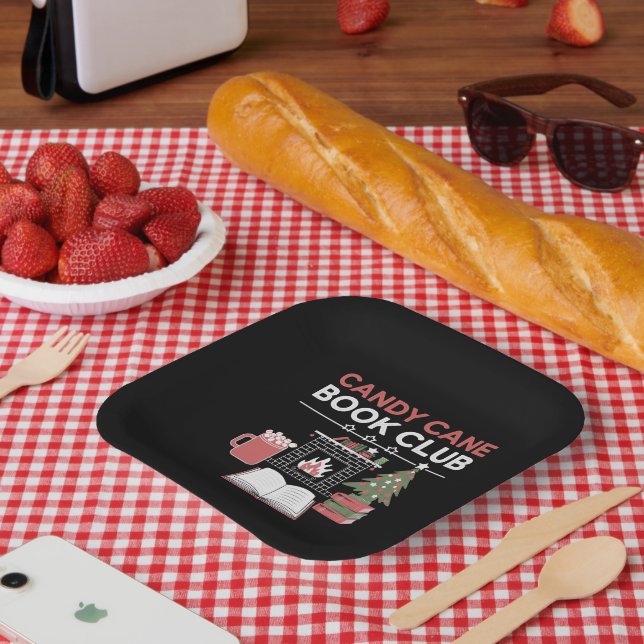 Buchen Sie Weihnachts Candy Cane Book Club Buchen Pappteller (Picknick)