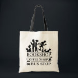 Buchen und Kaffee Liebhaber Funny Shopping Bag Tragetasche<br><div class="desc">Shopping Grube hält für Buchliebhaber lustige illustrierte Tasche.</div>