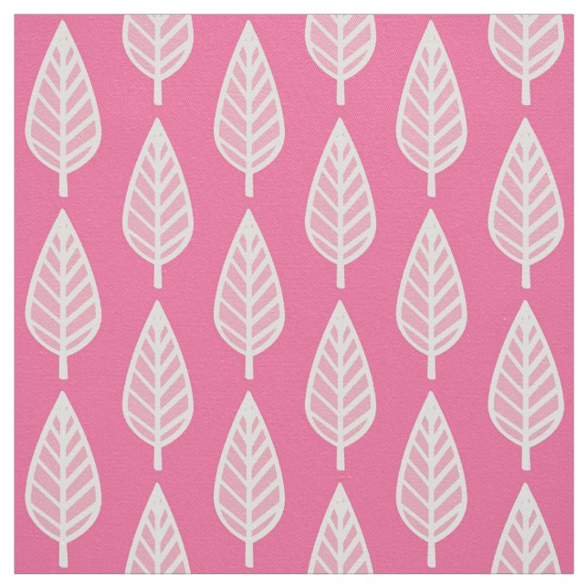 Buchenblatmuster - Pink und Weiß Stoff (Muster)
