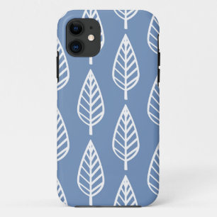 Buchenblatt-Muster - Himmelblau und Weiß Case-Mate iPhone Hülle
