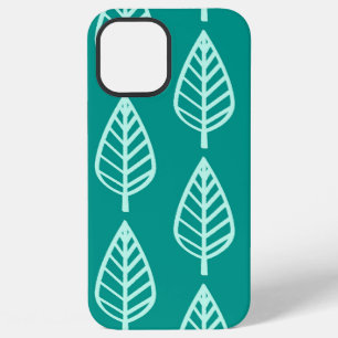 Buchenblatt-Muster - Pfau und aqua iPhone Hülle