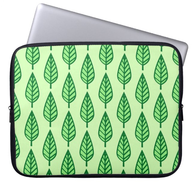 Buchenblattmuster - grüne Farbtöne Laptopschutzhülle (Vorderseite)