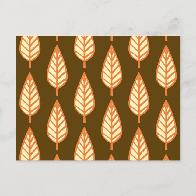 Buchenblattmuster - orange und braun postkarte (Vorderseite)