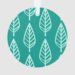 Buchenblattmuster - Pfau und Aqua Ornament