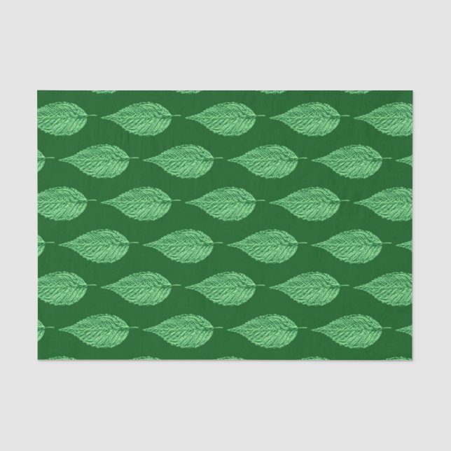 Buchenleaf Chalk Print, Deep Emerald Green Seidenpapier (Vorderseite)