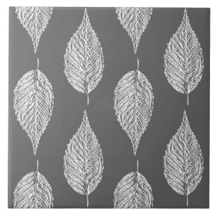 Buchenleaf Chalk Print, grau / grau und weiß Fliese