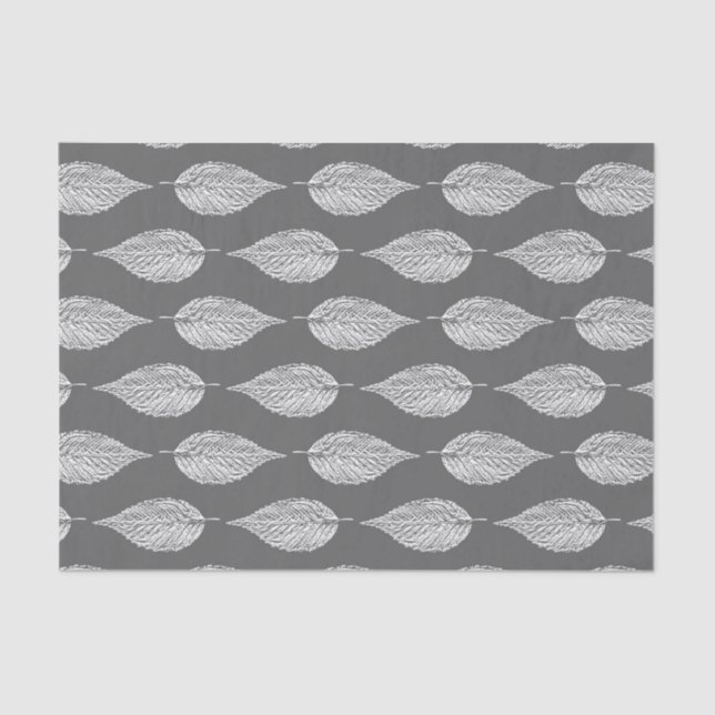 Buchenleaf Chalk Print, grau / grau und weiß Seidenpapier (Vorderseite)