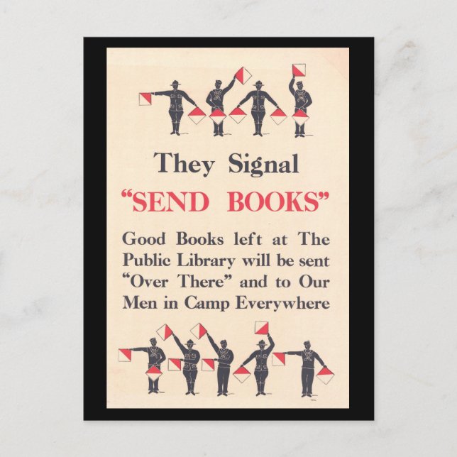 "Bücher an das WWI-Poster von Troops senden" Postkarte (Vorderseite)