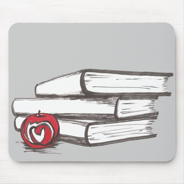 Bücher + Apple | kundengerecht Mousepad (Vorne)