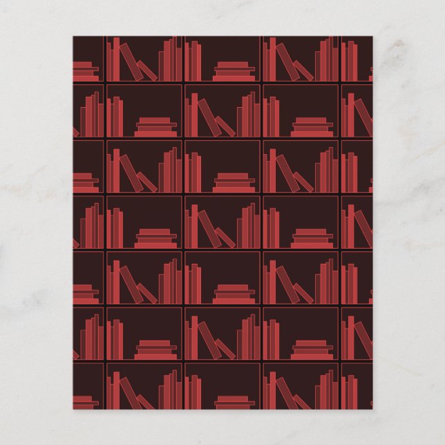 Bücher auf dem Schelf. Dunkelrot. (Vorderseite)
